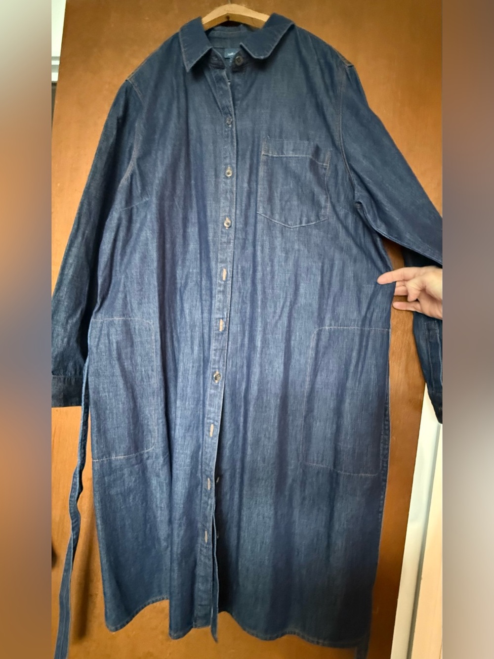 J Jill Indigo Belted Shirt dress, Large, NWT - Picture 13 of 16